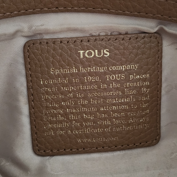 tous crossbody bag Brown Leather Bear Embossed Travel - Picture 9 of 14